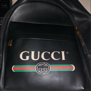 All black Gucci Backpack